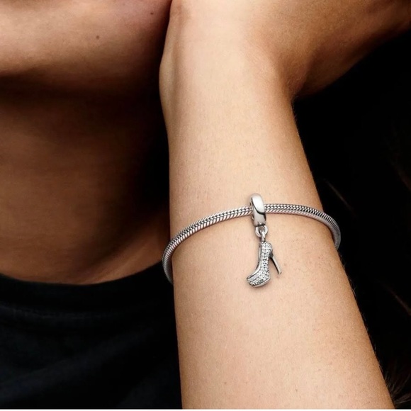 Brand NEW Authentic Pandora Pavé Stiletto Shoe Dangle Charm Jewelry S925 ALE - Picture 8 of 8